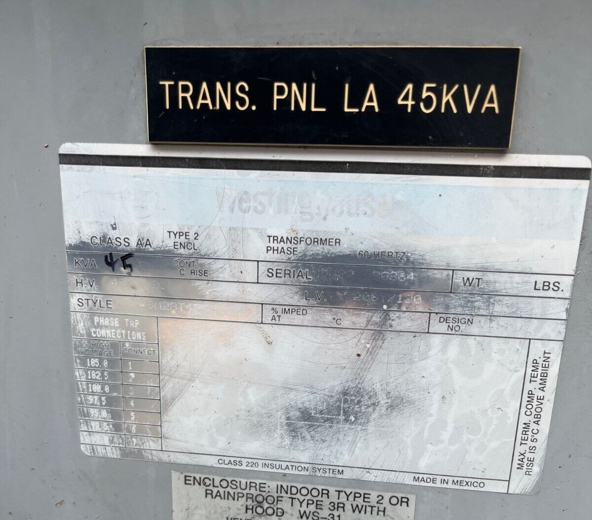 Westinghouse 45KVA Used