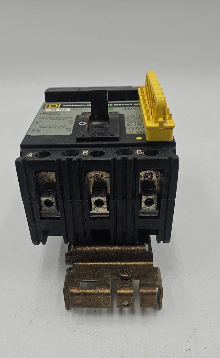 SQUARE D FA34020 I-Line Circuit Breaker 20 Amp 3P 480V 3PH 20A 3 Pole Used Used