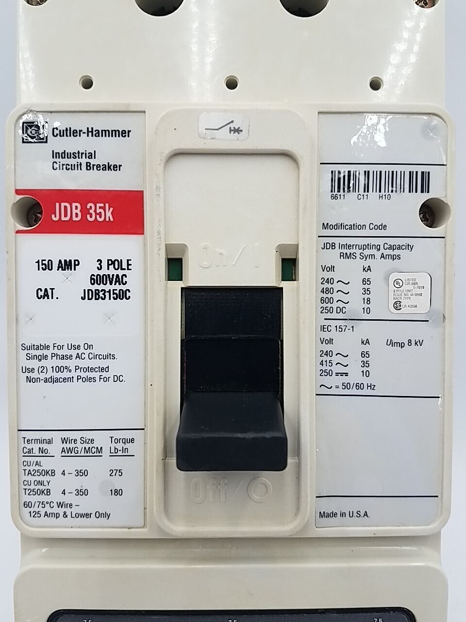 Cutler-Hammer JDB3150C Used