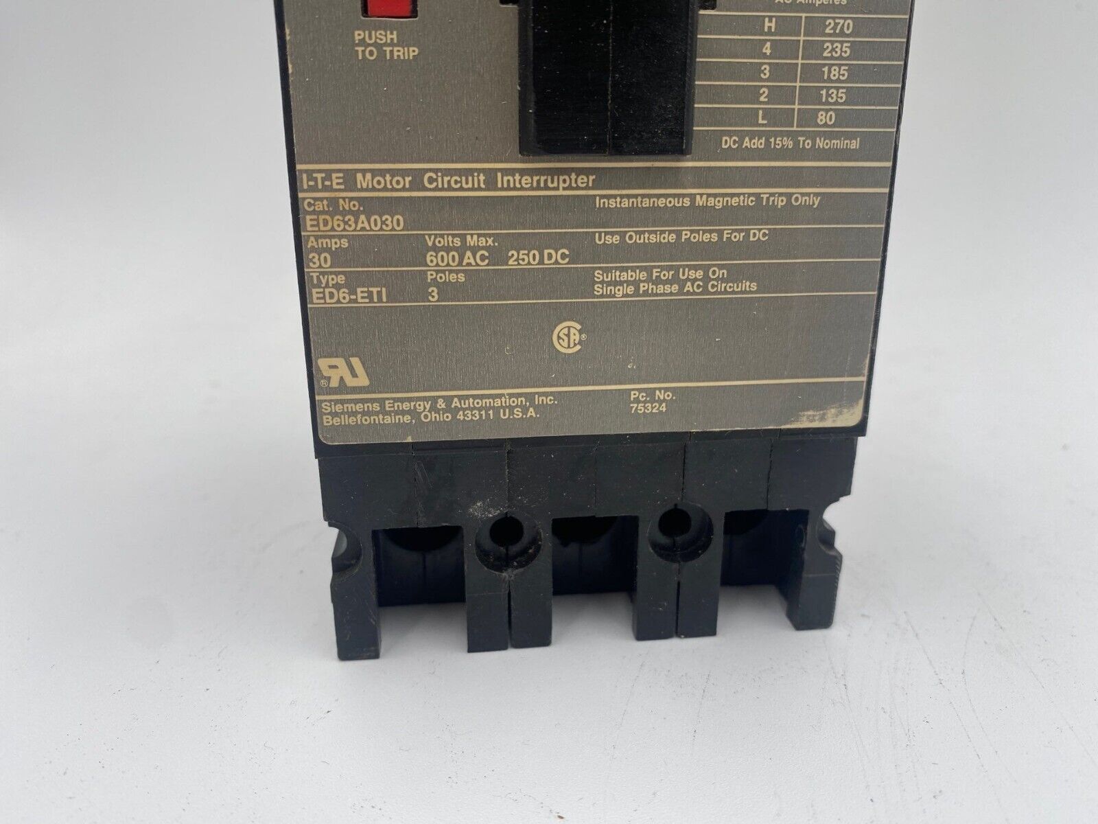 Siemens ED63A030 Used