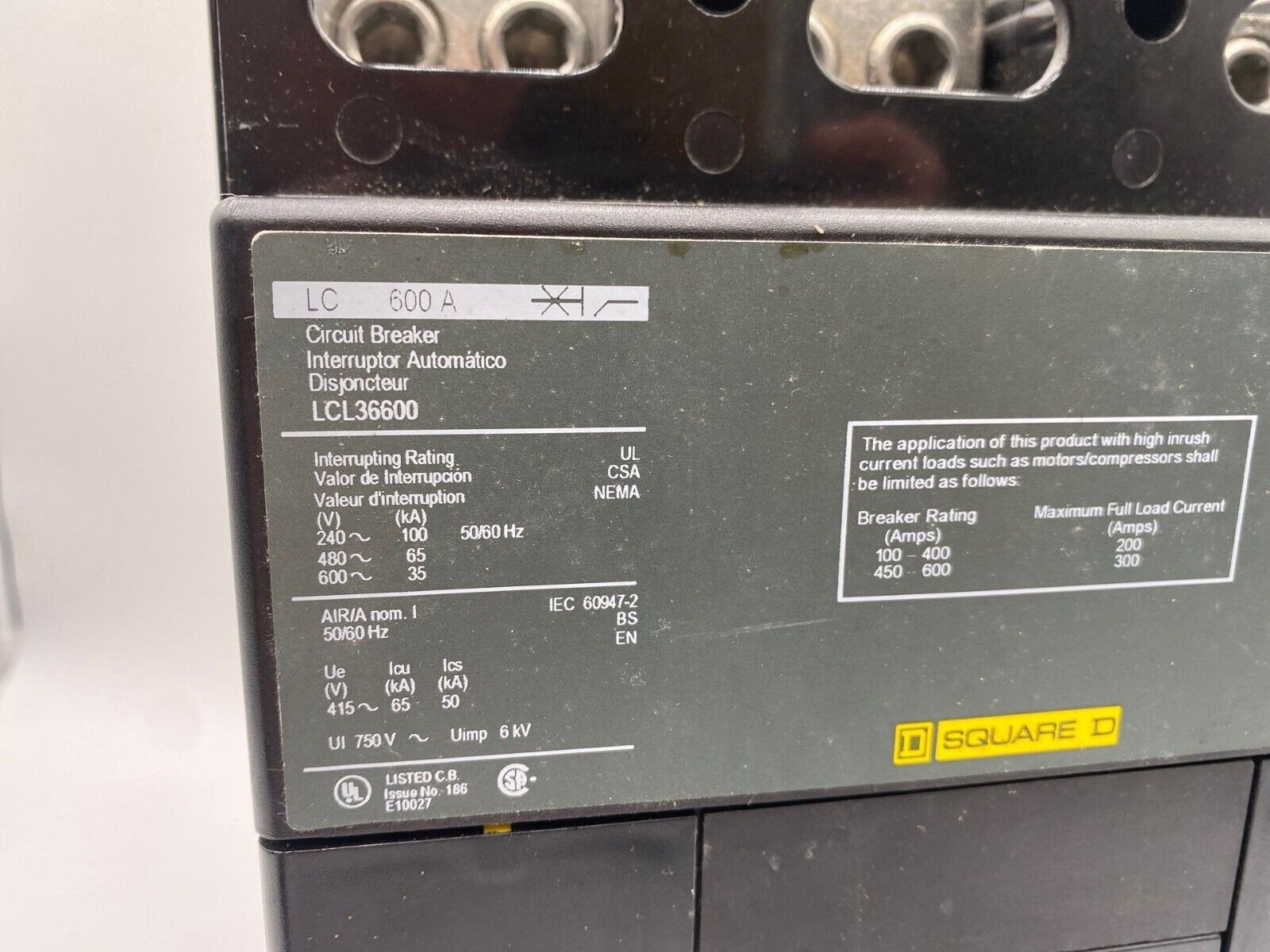Square D LCL36600 New