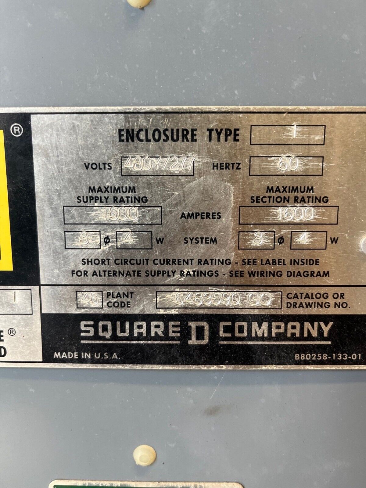 Square D PXF31600G Used