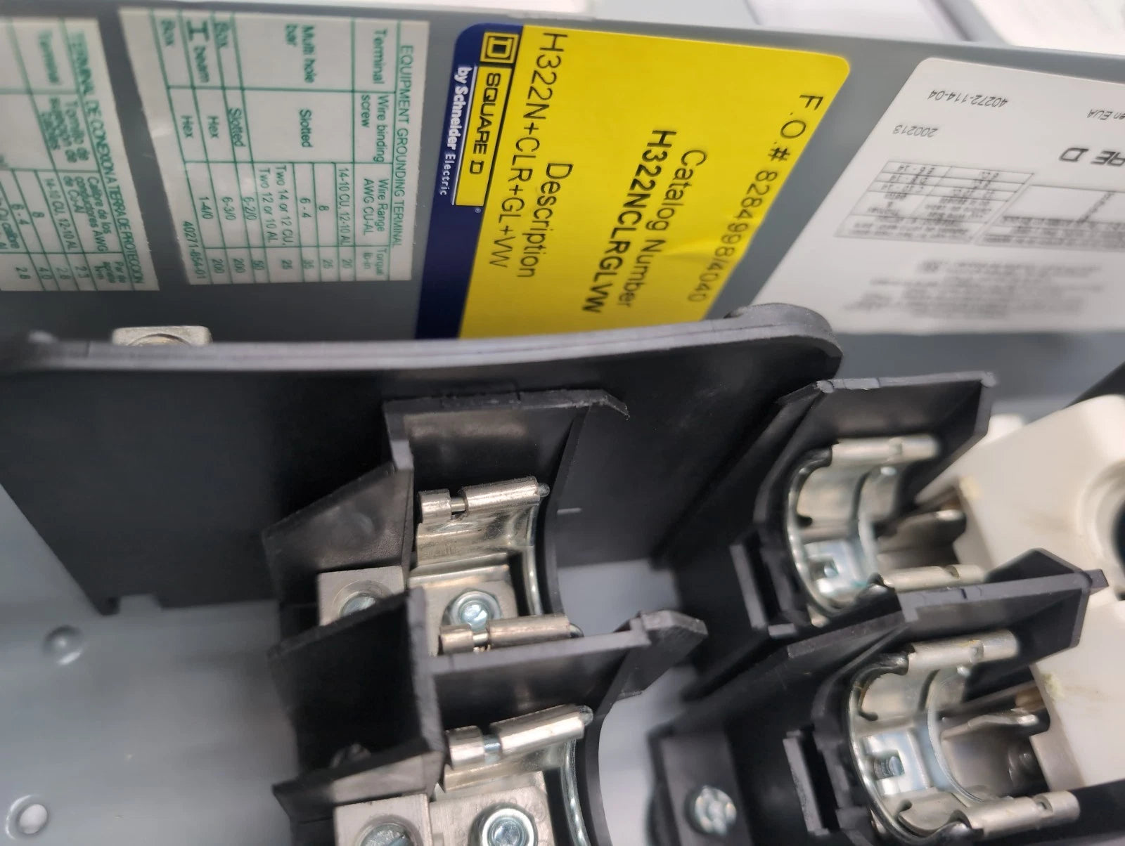 Square D H322N 60 Amp 240 V Heavy Duty Safety Switch 60A 3P 240V W/ Window NEW New