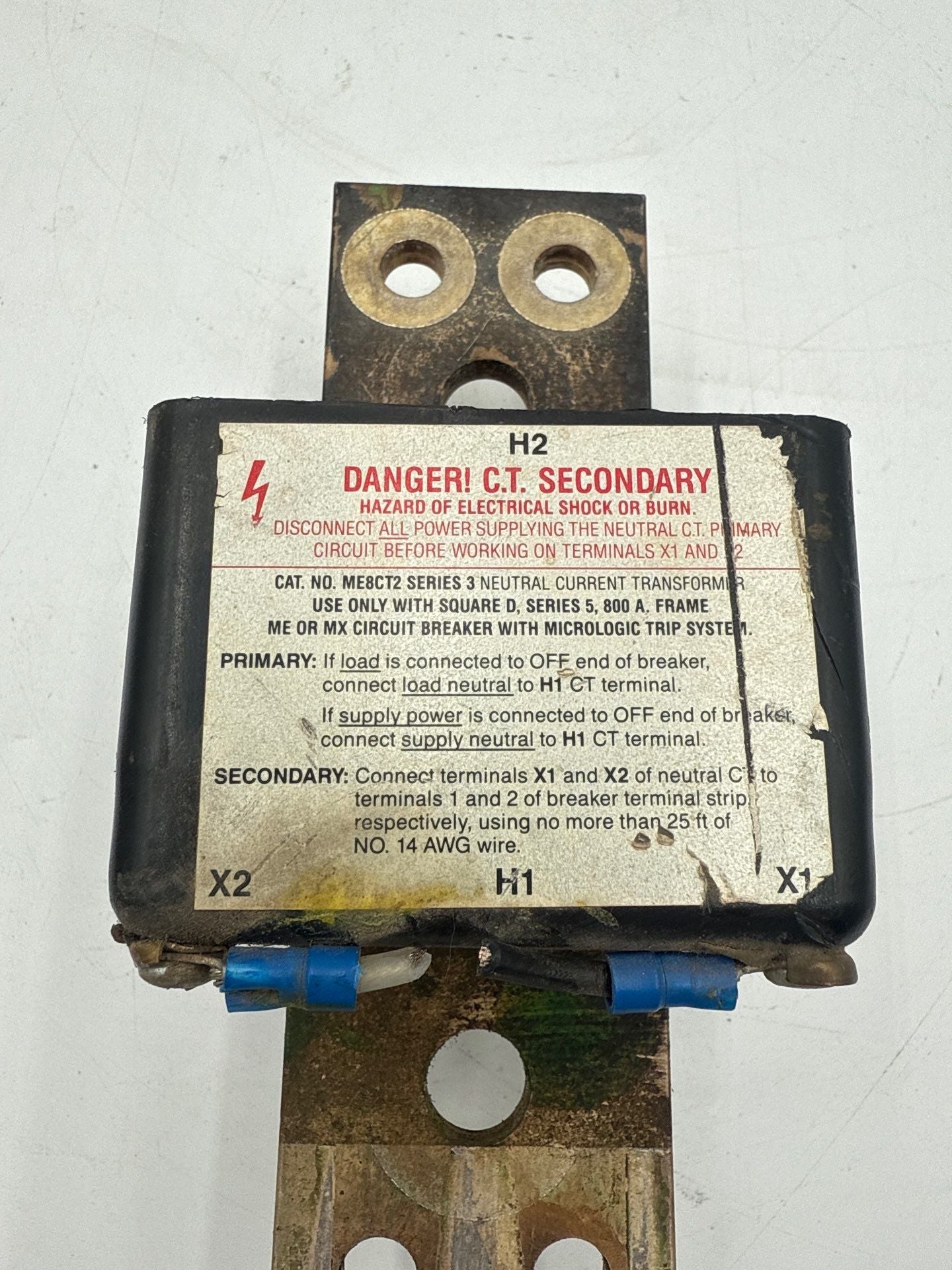 Square D ME8CT2 Neutral Current Transformer 800A Sensor Series 3 800 Amp Used