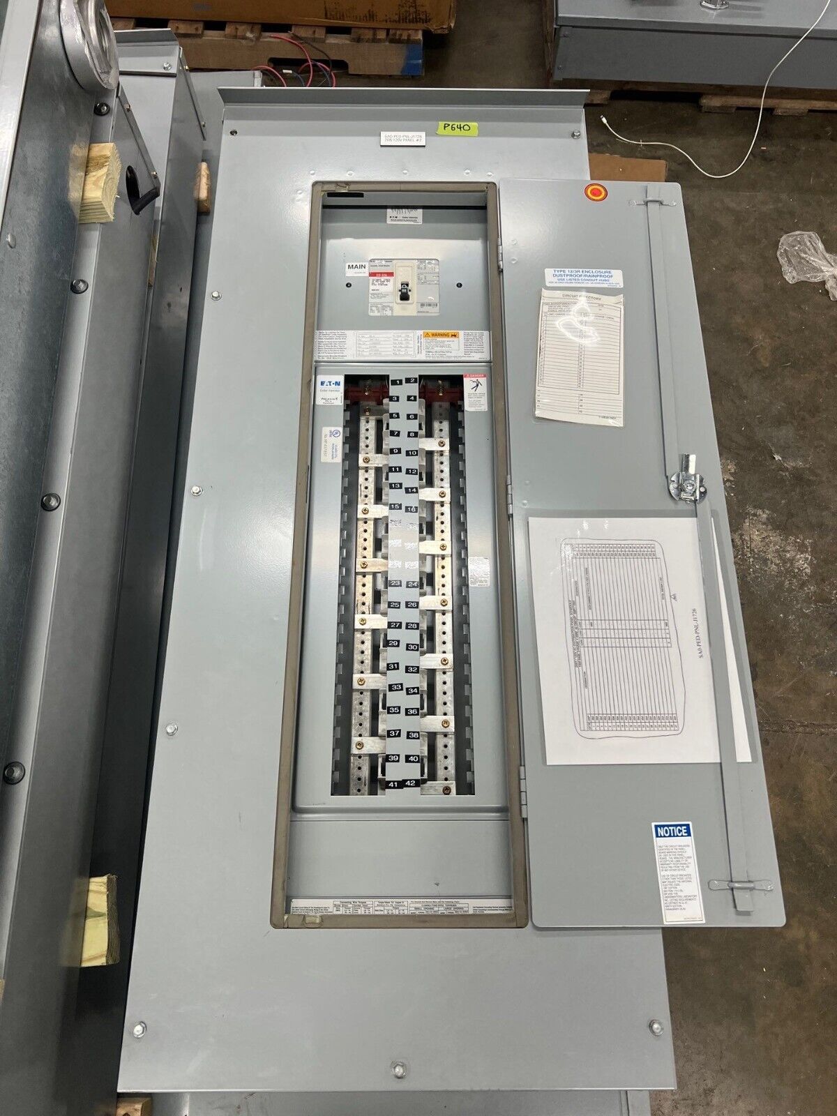 Eaton PRL1A PowRLine Panelboard 225A 208Y/120V 3PH 4W 3R Outdoor Encl MCB ED3150 P640 Used