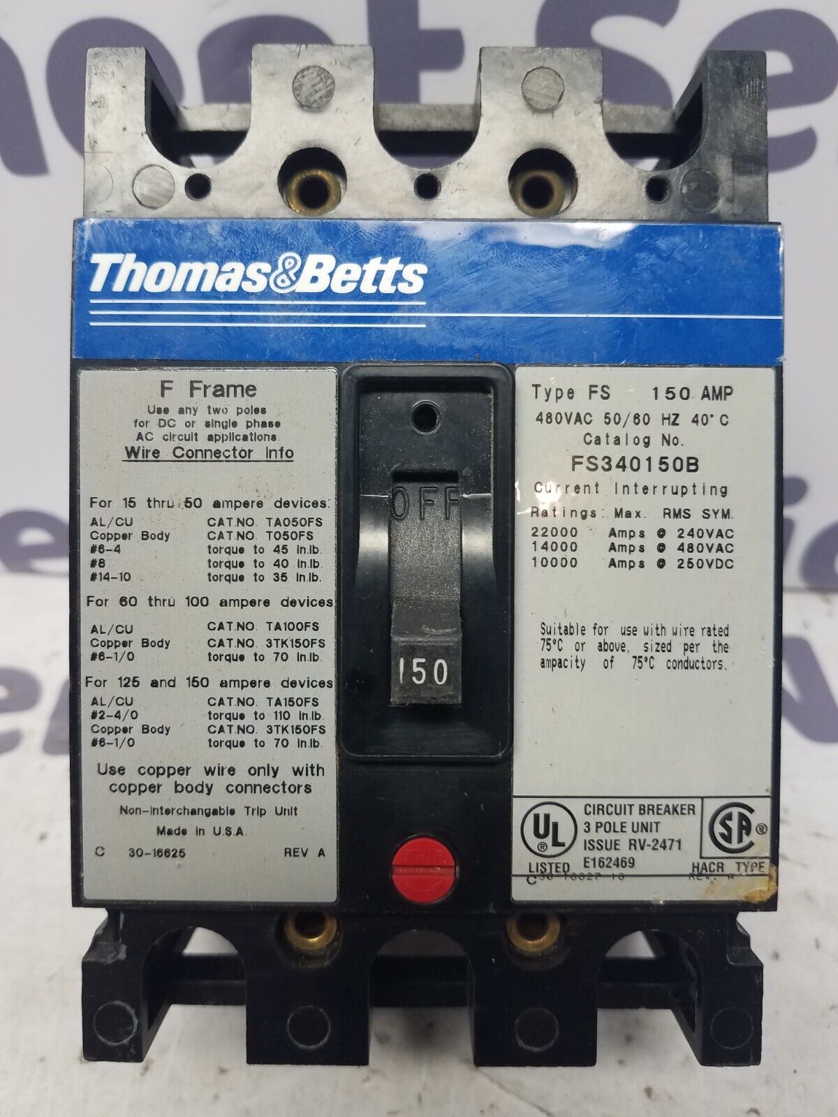 Thomas & Betts FS340150B Used