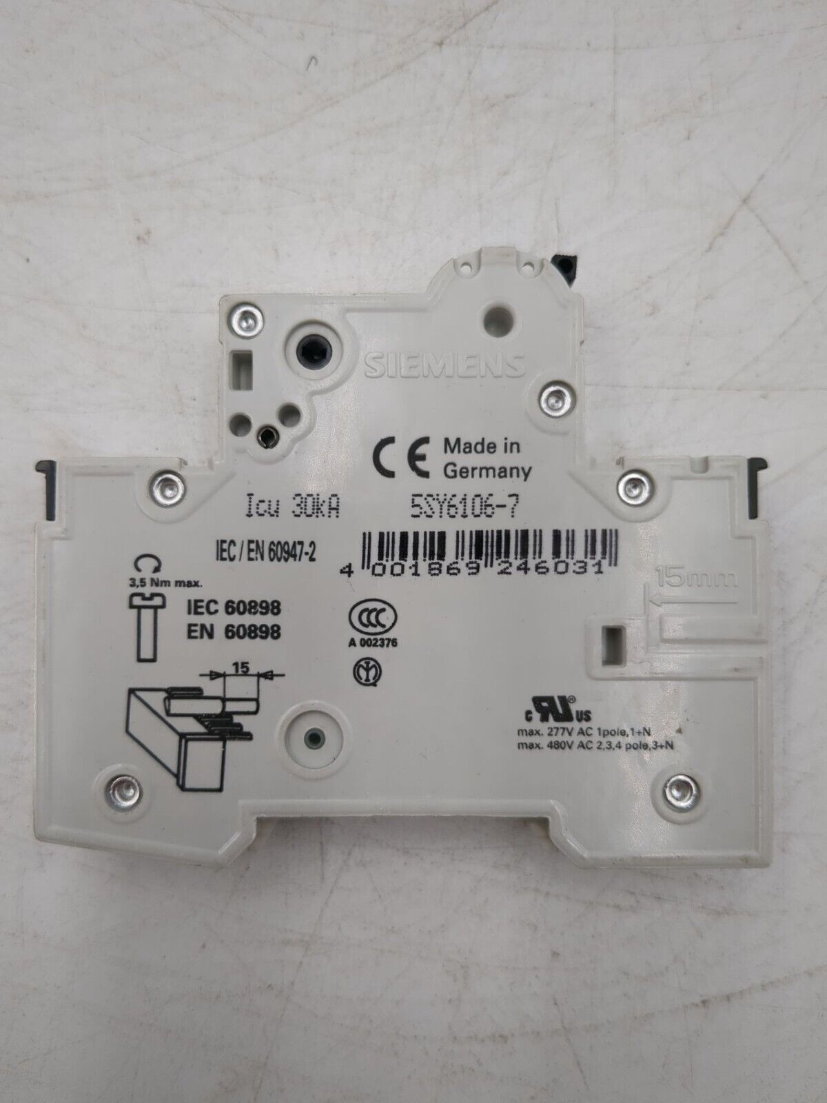 Siemens 5SY6106-7 Used