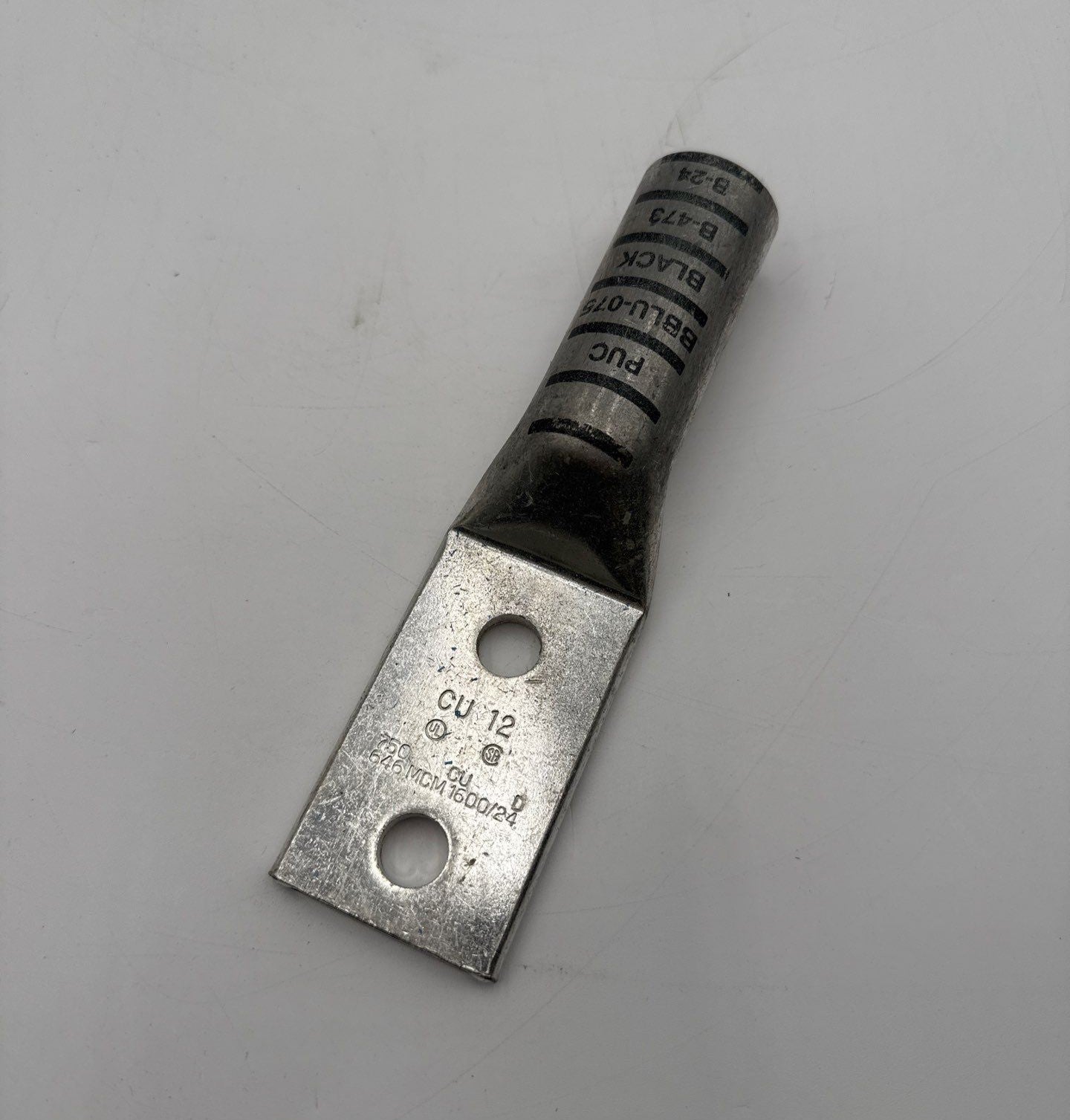 Penn Union BBLU-075D Copper Compression Lug 2 Hole 750kcmil 1/2" Black New