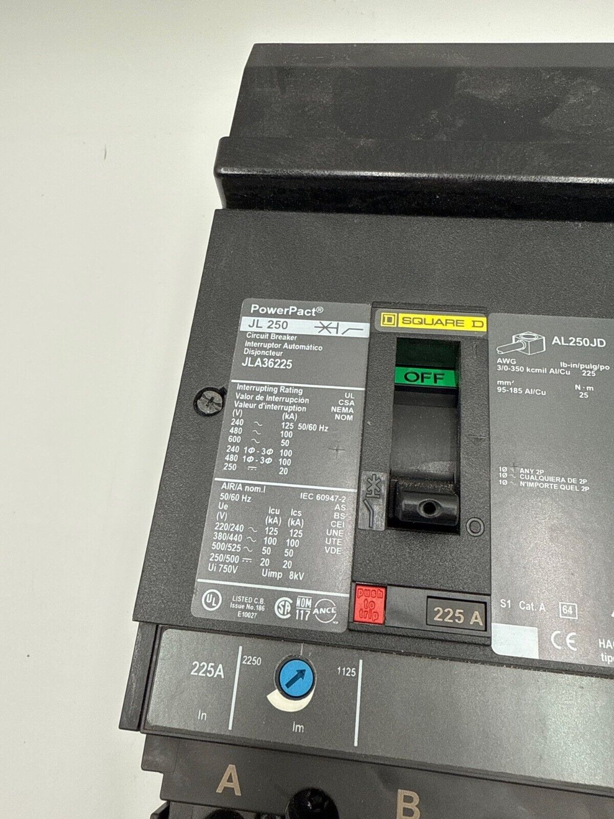 Square D JLA-36225 Used