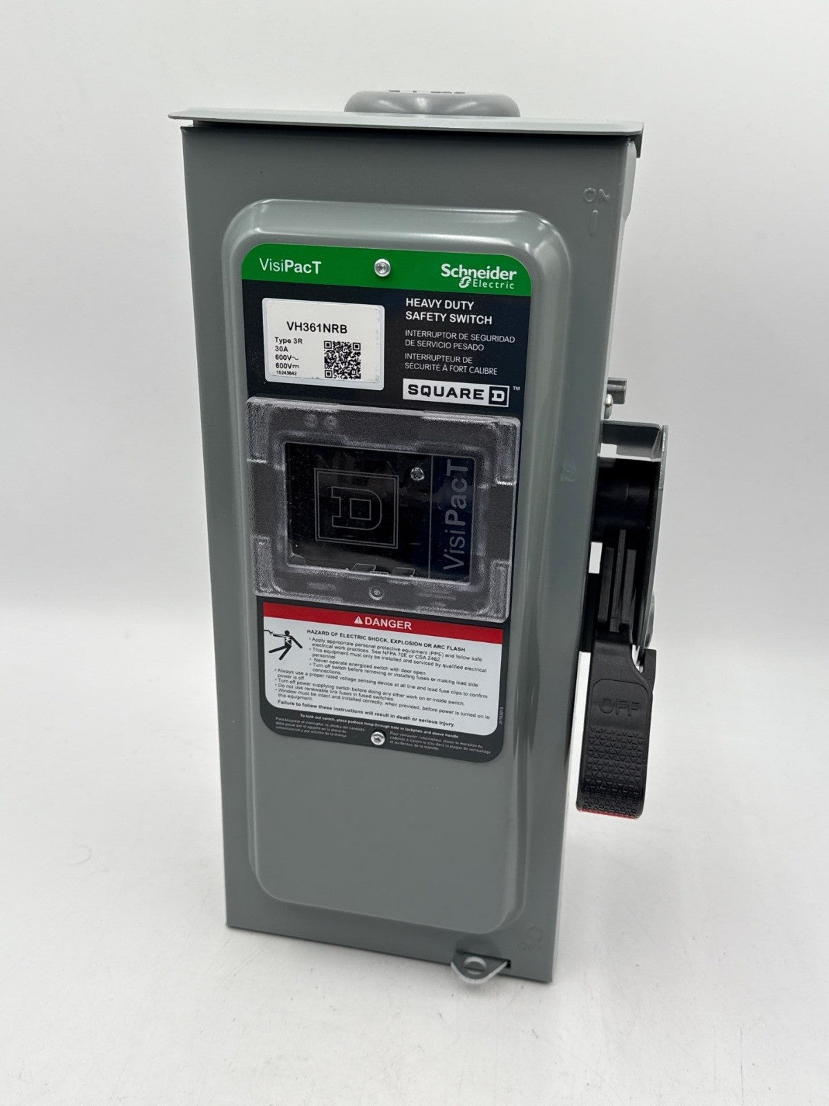 Square D VH361NRB Safety Disconnect Switch 30A 3P 600V Indoor Encl 30 Amp 3 Pole New