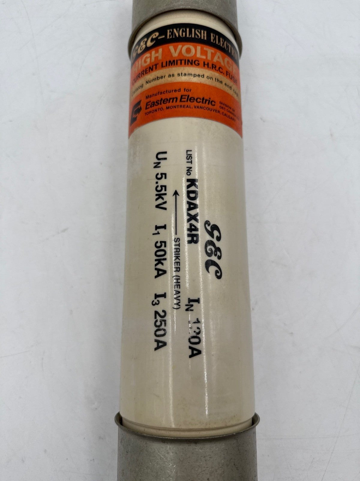 GEC KDAX4R Medium Voltage Fuse 130A 5.5kV kA Current Limiting 130 Amp New
