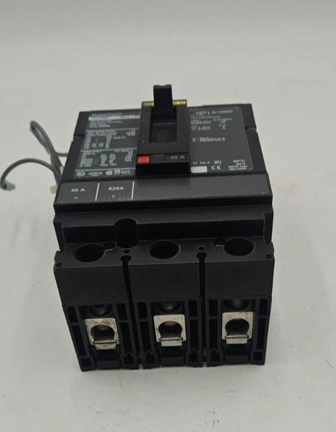 Square D HJL36040 Circuit Breaker 40A 3P 600V HJL 40 Amp 3 Pole PowerPact HJ 060 Used