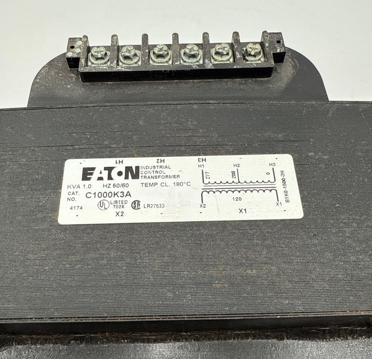 Eaton C1000K3A Industrial Control Transformer 1.0kVA 50/60Hz 208/277V Used