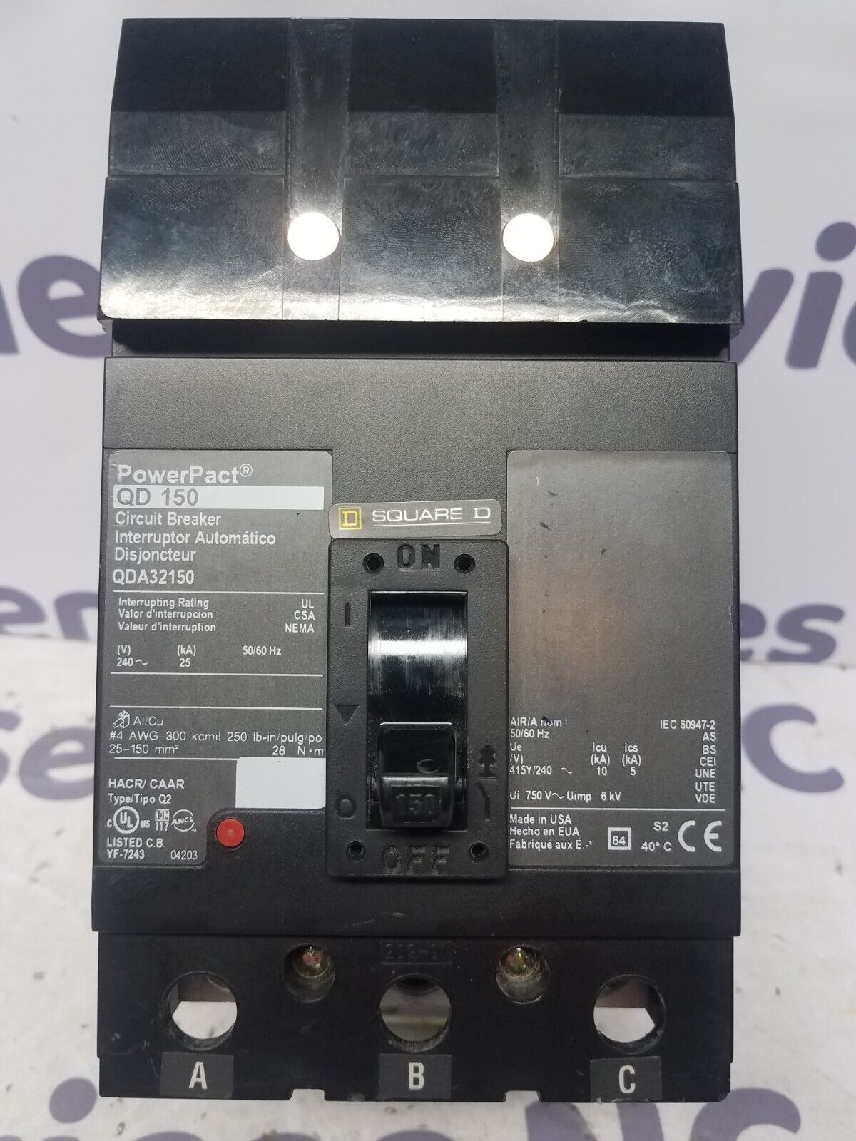 Square D QDA32150 Used