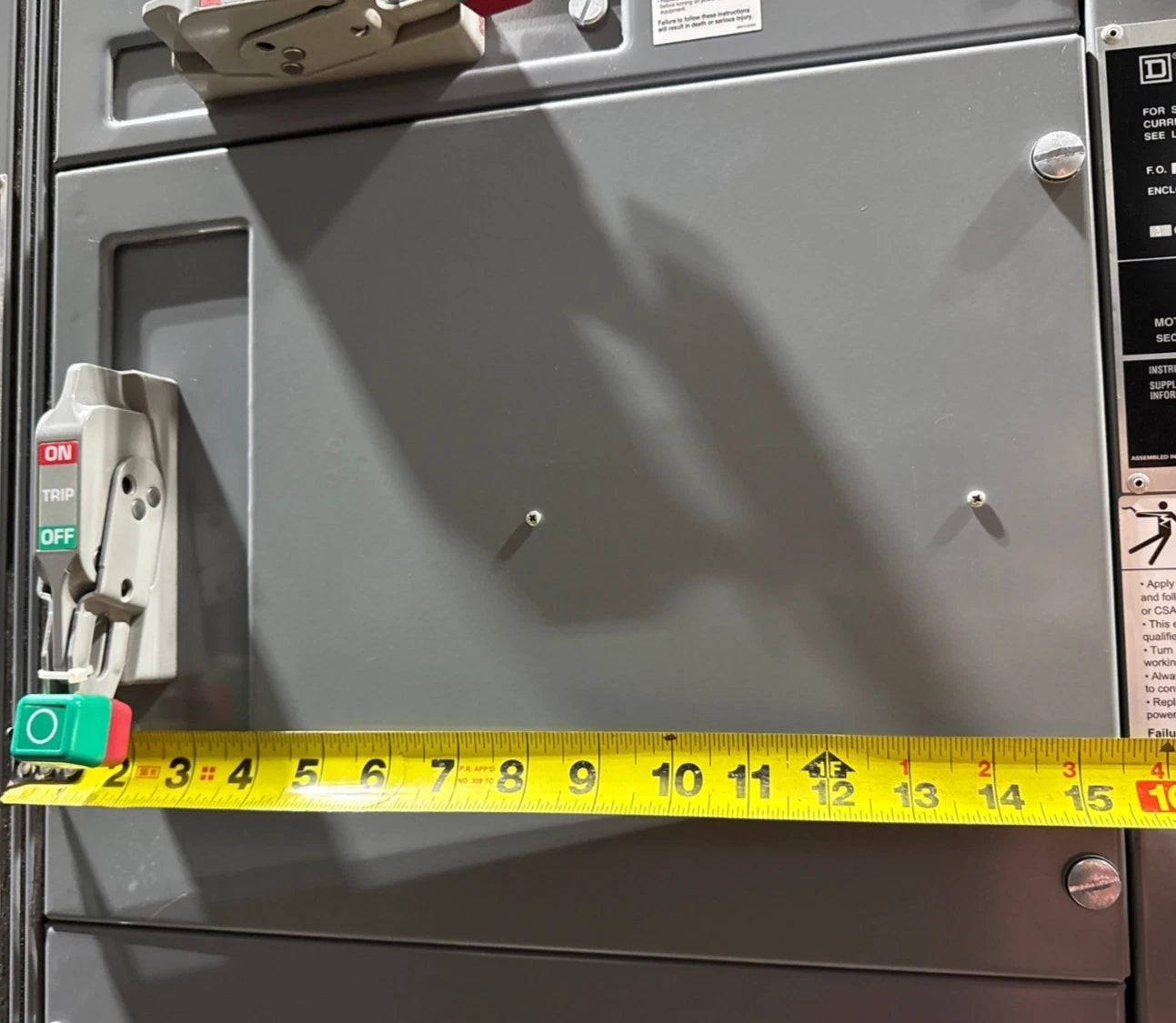 12" Square D Model 6 150A Feeder MCC Bucket HJL36150 Breaker 150 Amp HJL