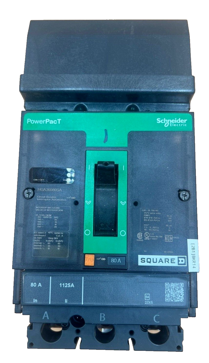 Square D HGA36080SA Used