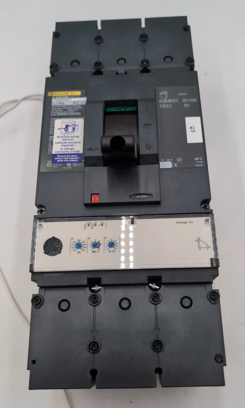 Square D LJL36400U31XACSO Circuit Breaker 400A 3P 600V 400 Amp 3 Pole NEW New