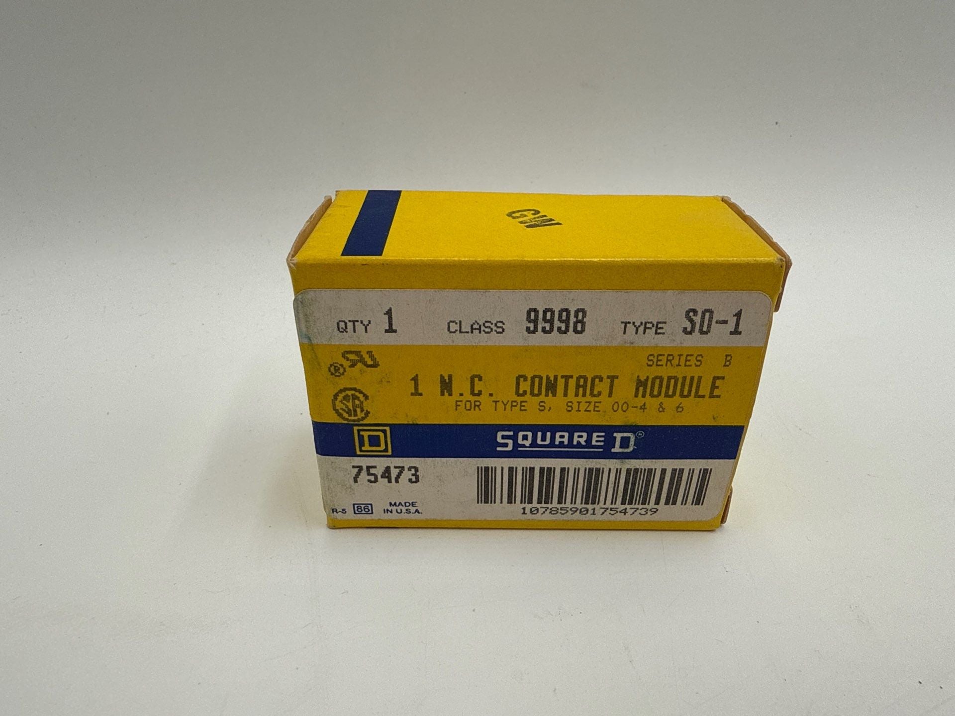 Square D 9998S01 N.C. Contact Module for Type S Size 00-4 & 6 9998SO1 New