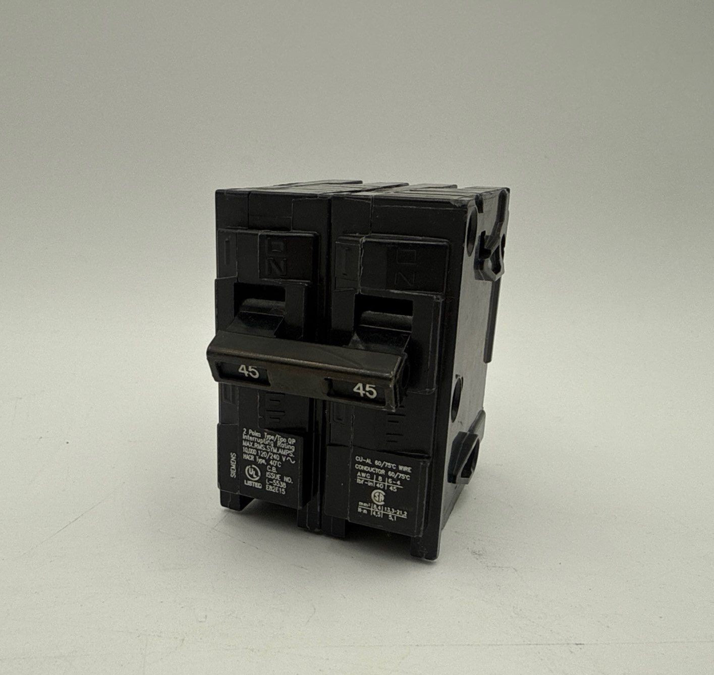 Siemens Q245 Plug On Circuit Breaker 45A 2P 120/240V QP 45 Amp 2 Pole New