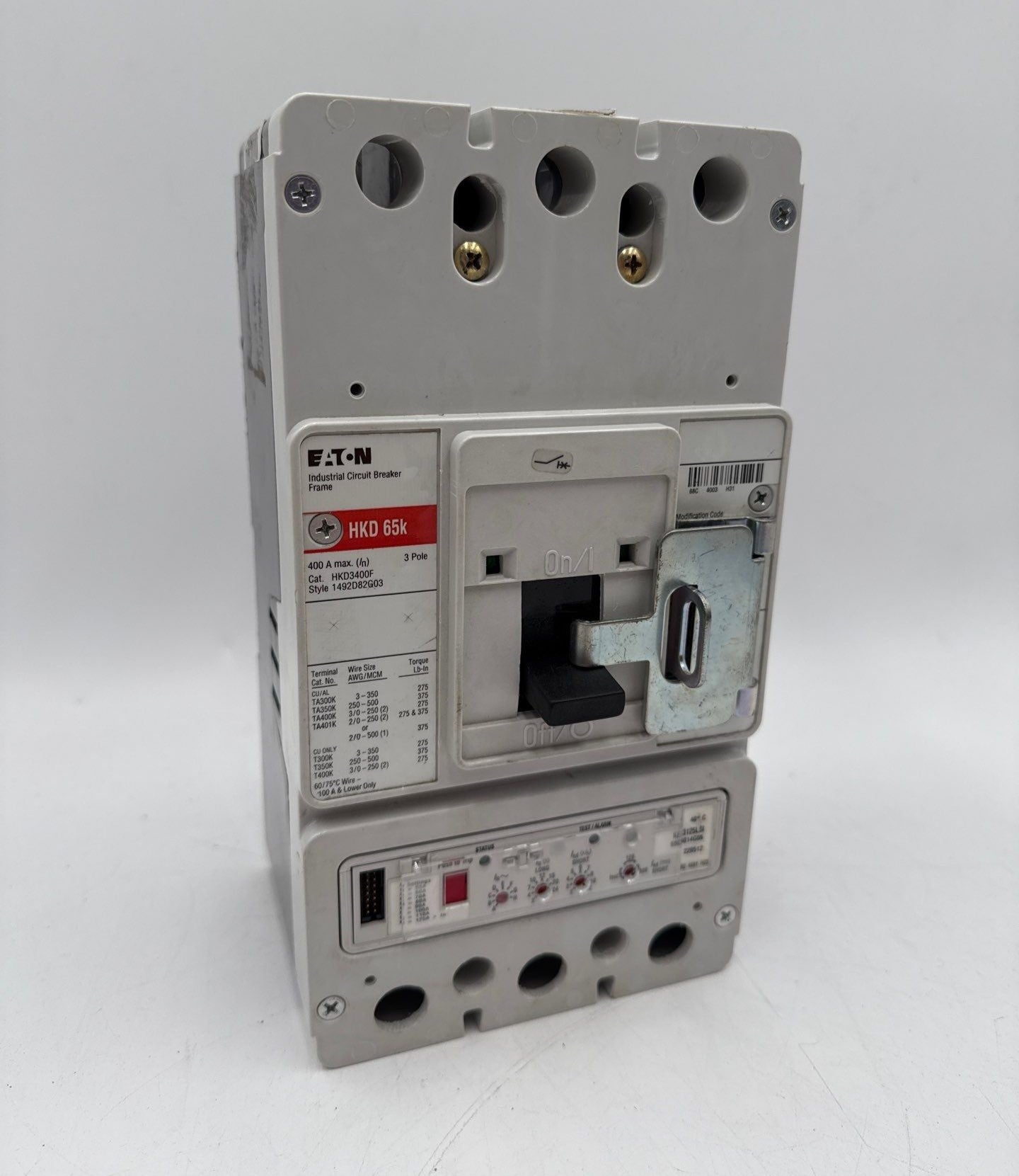 Eaton HKD3125 Circuit Breaker 125A 3P 600V Trip KES3125LSI HKD 65k 125 Amp Used