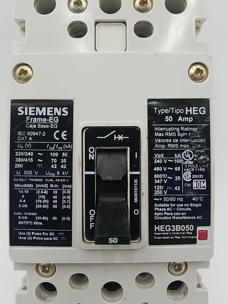 Siemens HEG3B050 Used