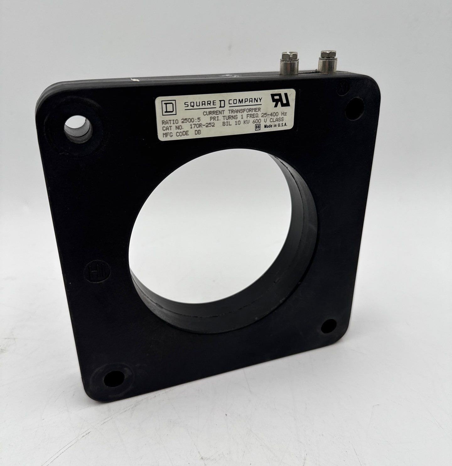 Square D 170R-252 Current Transformer Ratio 2500:5A 600V 25-400Hz 10KV BIL Used
