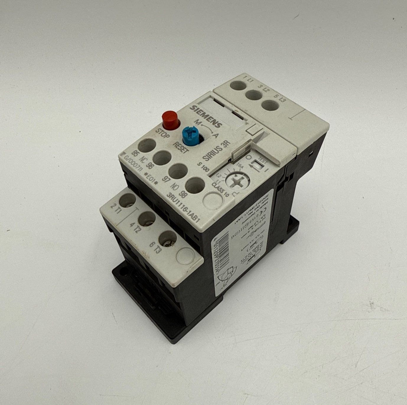 SIEMENS 3RU1116-1AB1 Thermal Overload Relay 1.1-1.6A 3P Class 10 New