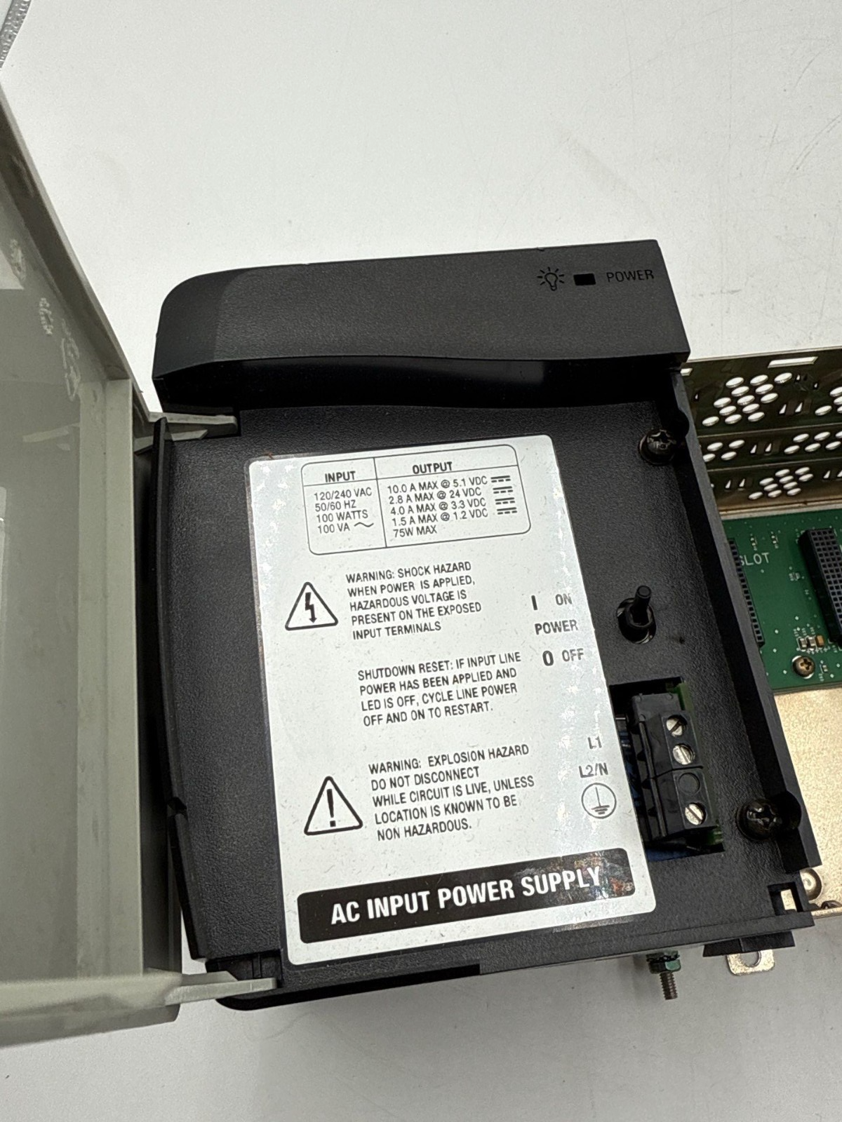 AB 1756-PA72 Ser C ControlLogix Power Supply with 1756-A13/B 13 Slot Chassis Used