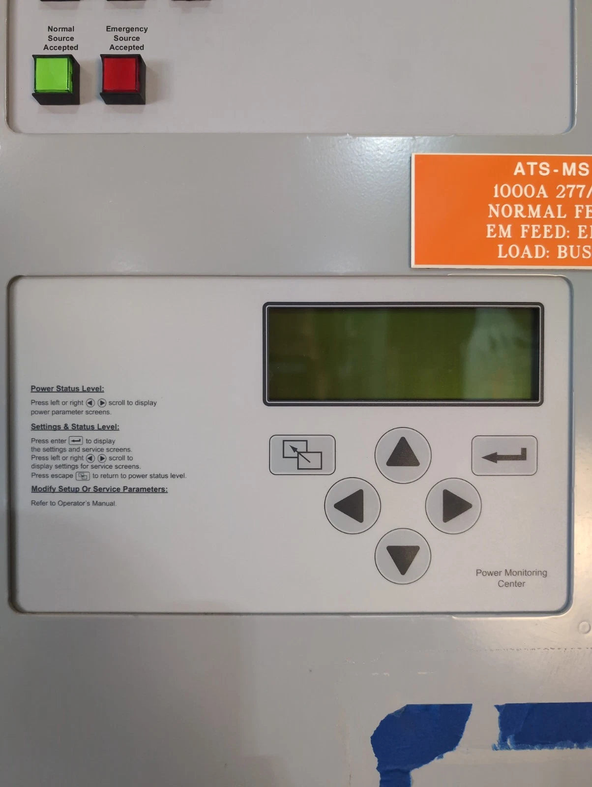 ASCO 7000 Series Automatic Transfer Switch 1600 Amp 480V 3PH G07ATSA31600N5XC Used