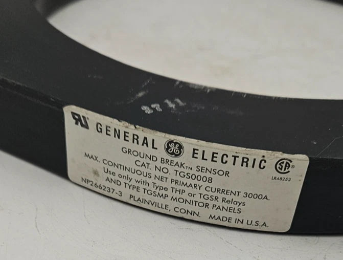 GE TGS0008 Ground Break Sensor Fault Relay 3000A 8" Round TGS-0008 Used