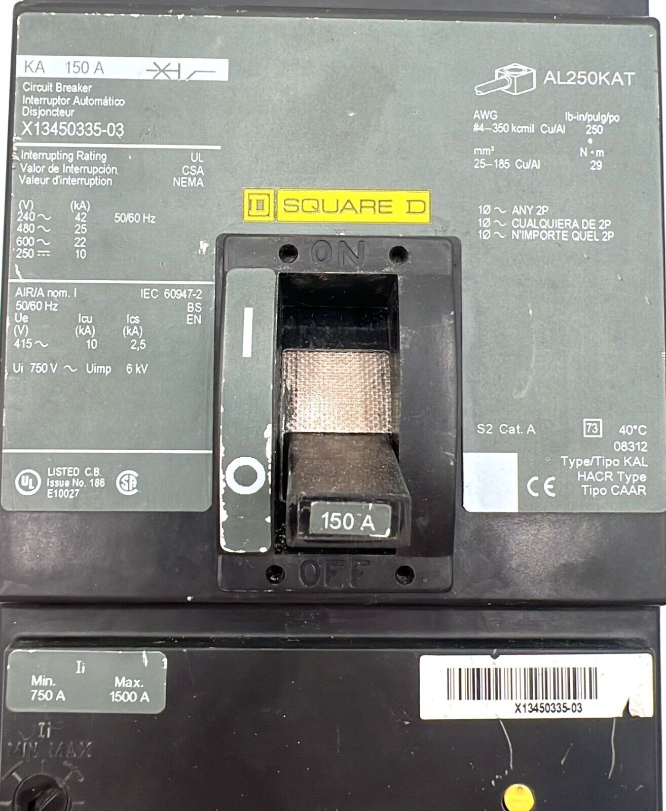 Square D KAL361501586 Used