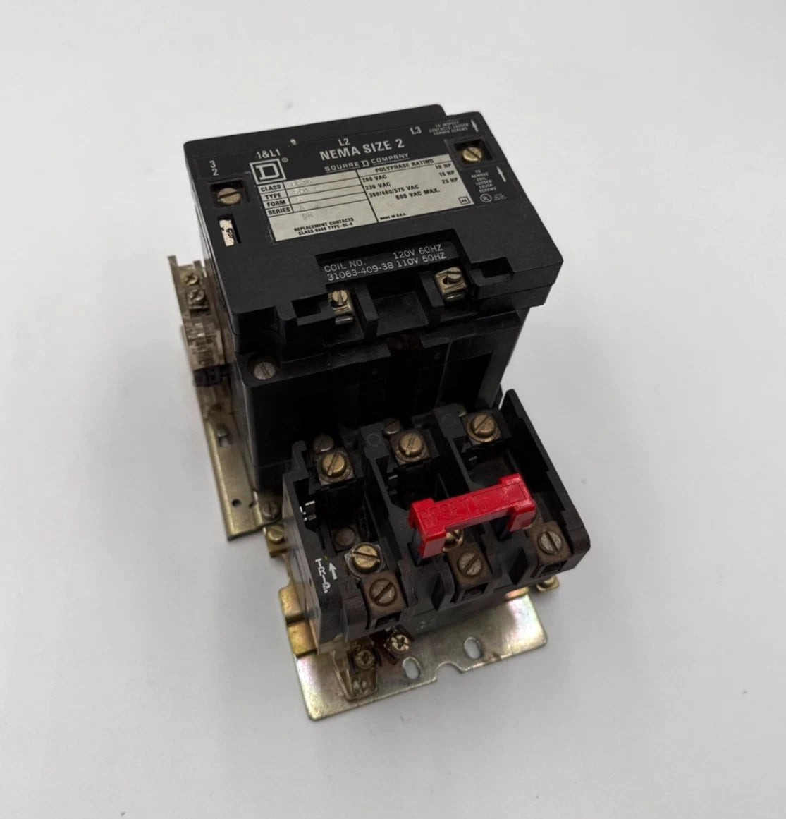Square D 8536SD01 NEMA Size 2 Starter Coil 110/120V 3P 600V 3PH 25HP 8536SDO1 Used