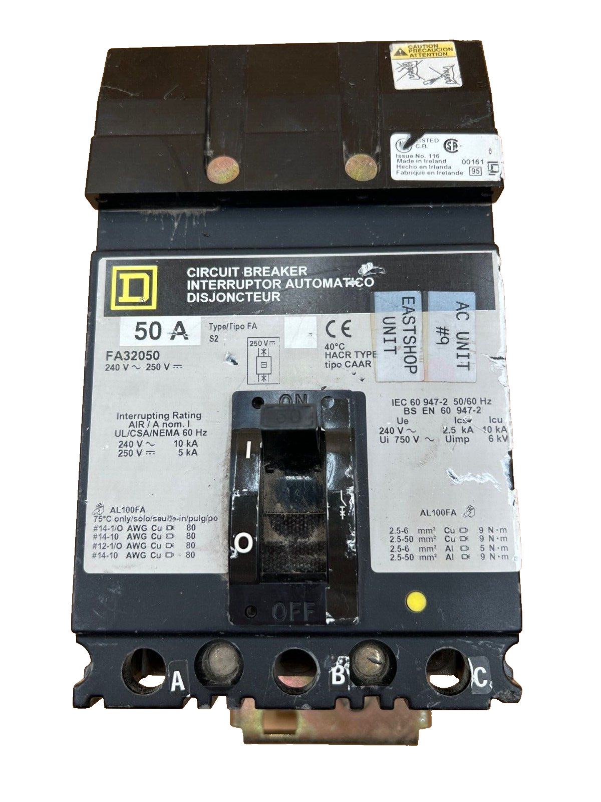 Square D FA32050 Used
