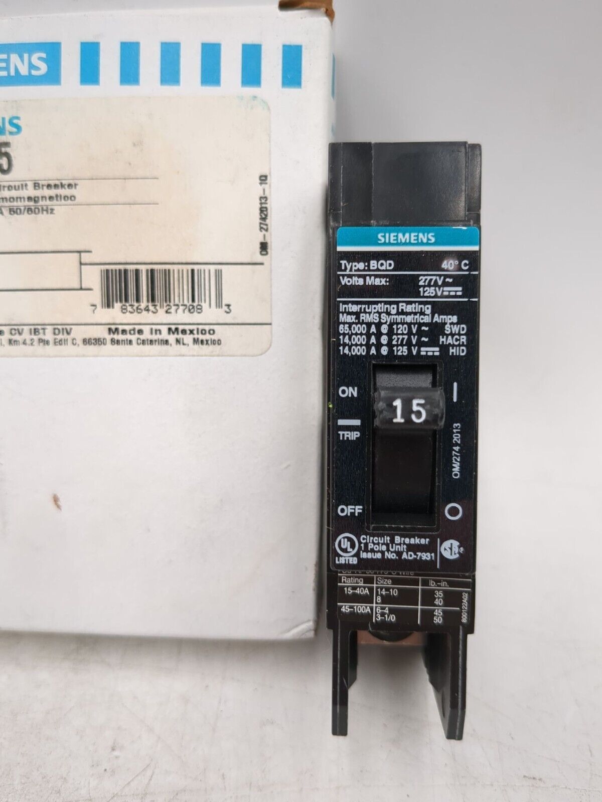 Siemens BQD115 New