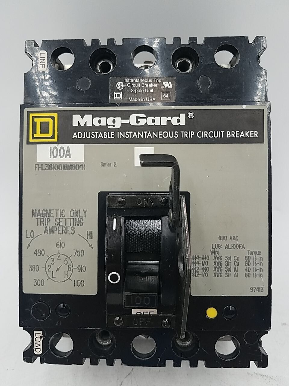 Square D FHL3610016M8041 Used