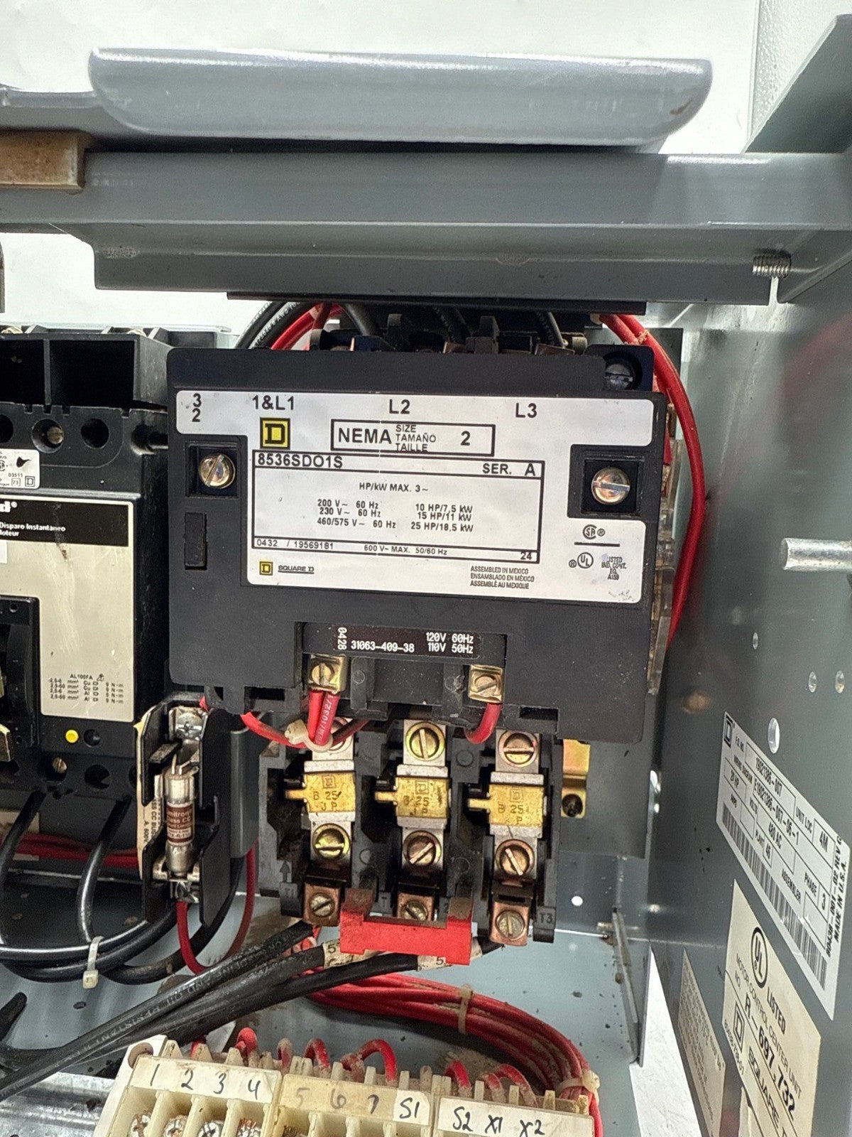 Sq D Model 6 50A 12" Size 2 Starter MCC Bucket Motor Control 50 Amp FAP3605016M Used