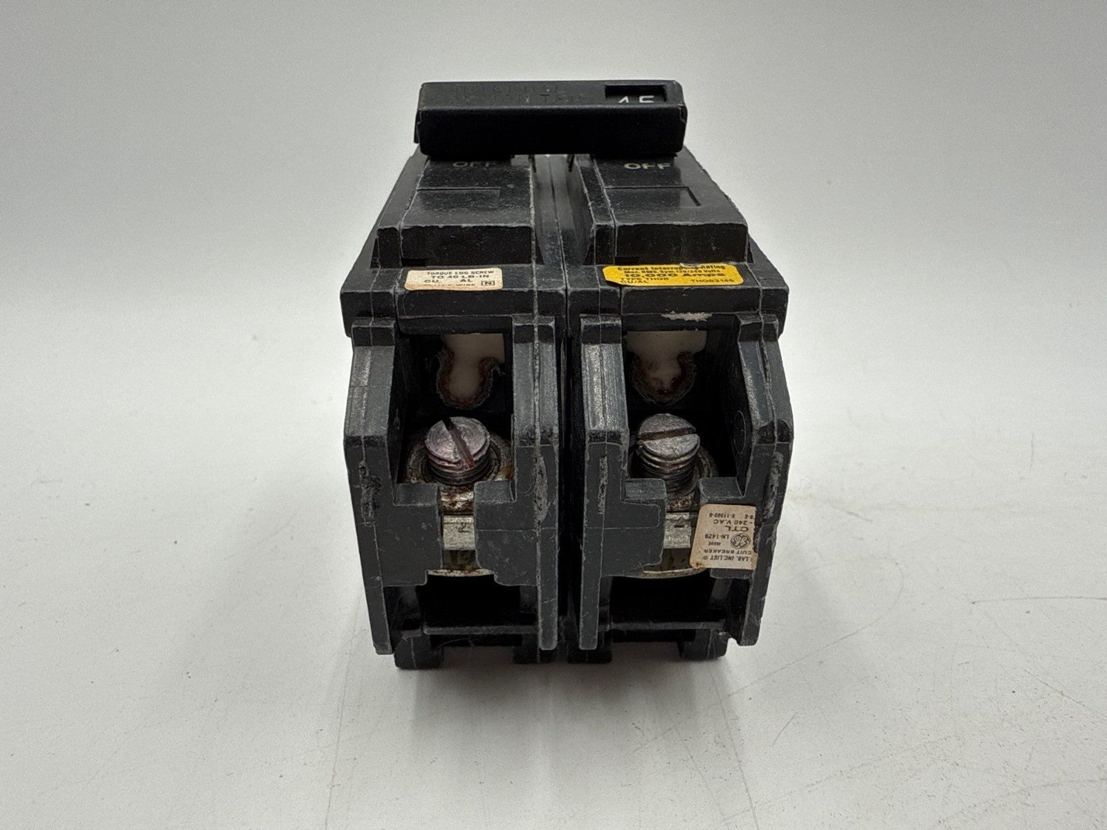 GE THQB2145 Circuit Breaker 45A 2P 120/240V THQB Bolt On 45 Amp 2 Pole 10kA Used