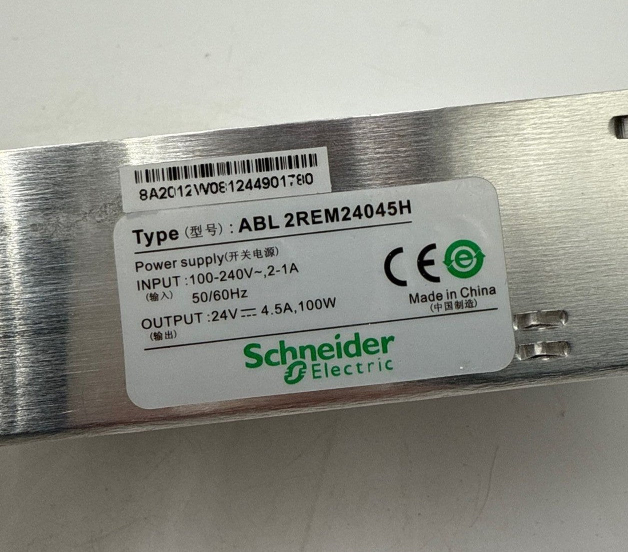 Schneider ABL2REM24045H Switching Power Supply 100W 4.5AMP 1PH 24VDC New