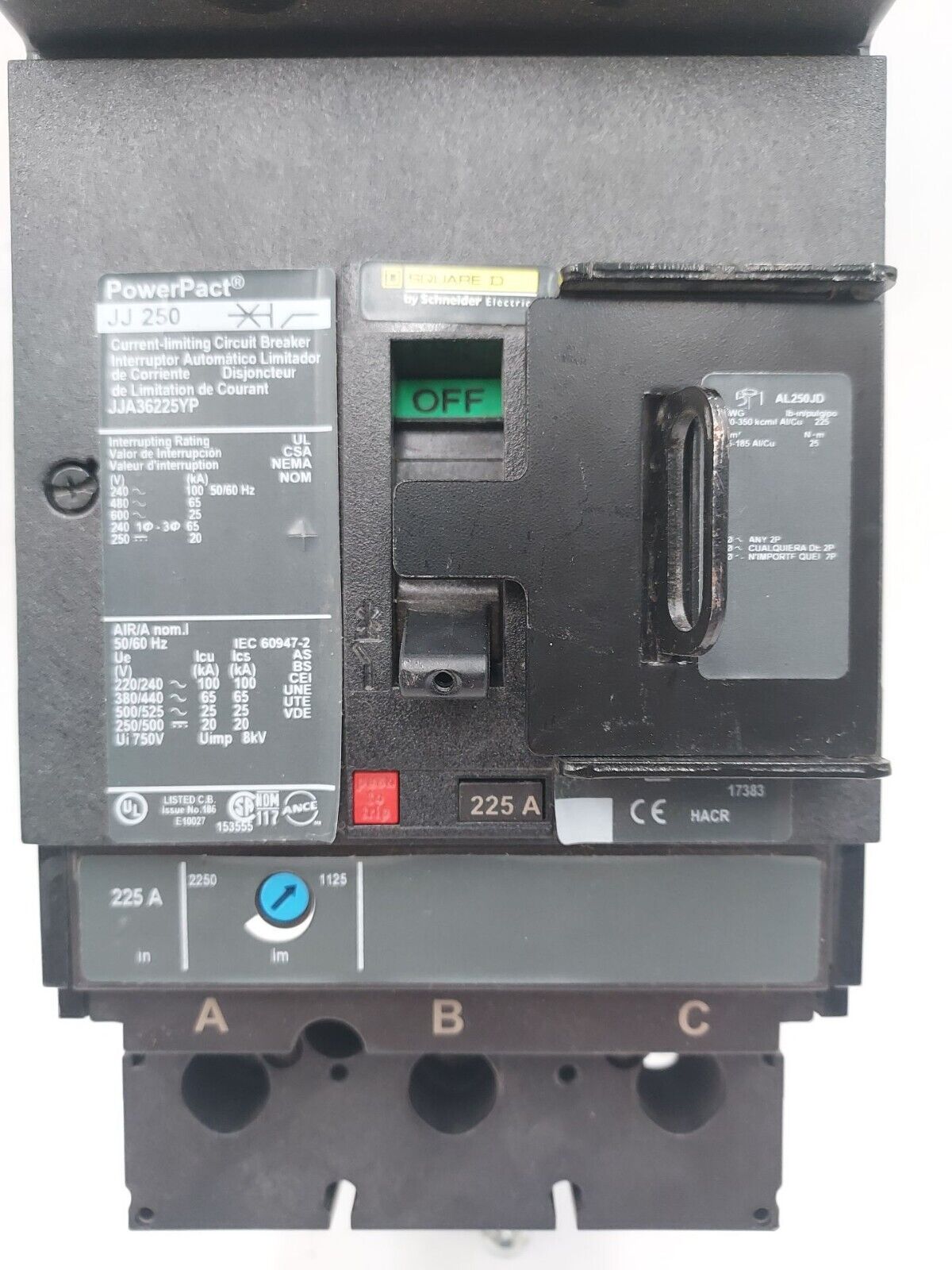 Square D JJA36225YP Used