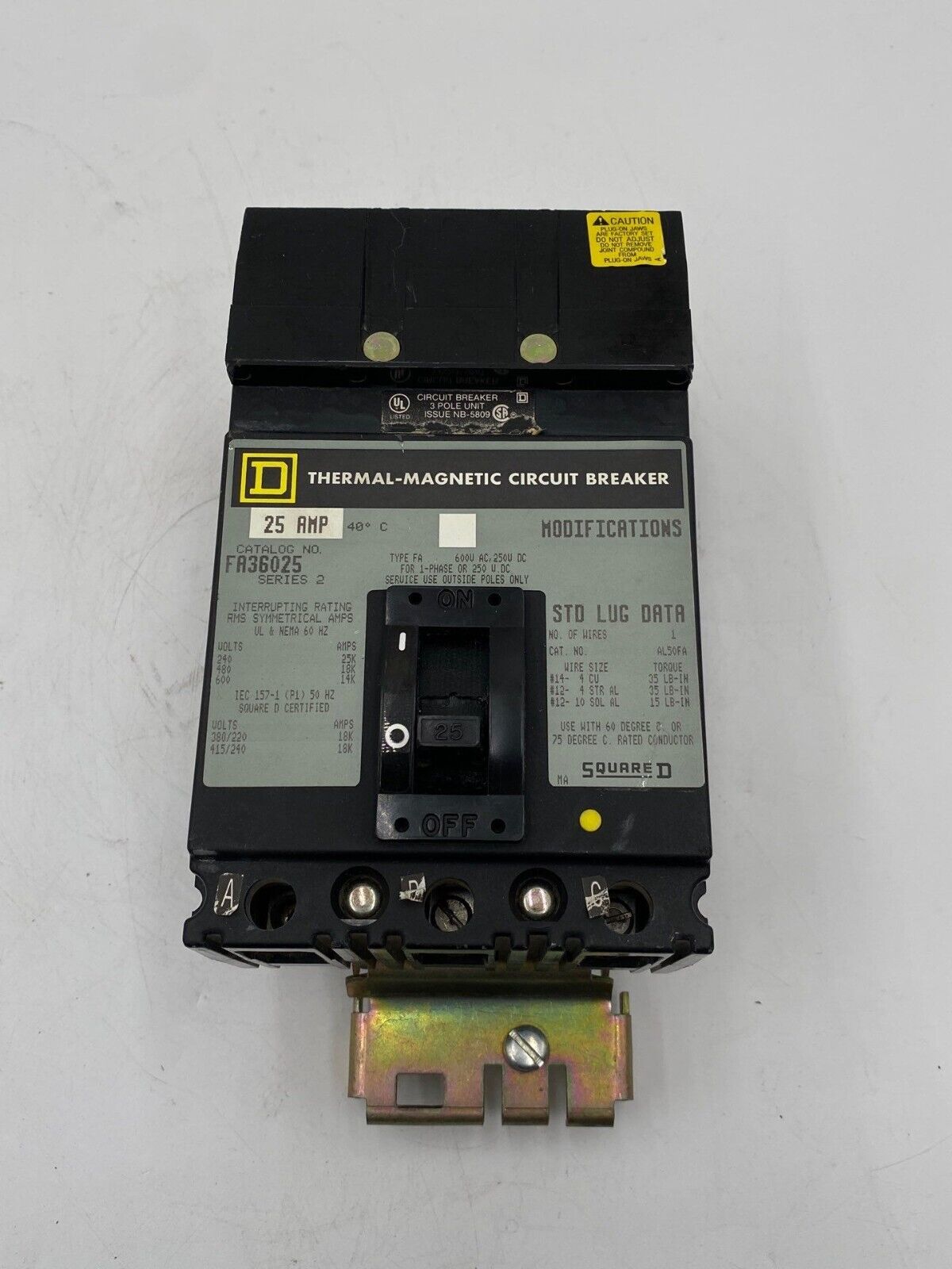 Square D FA36025 Used