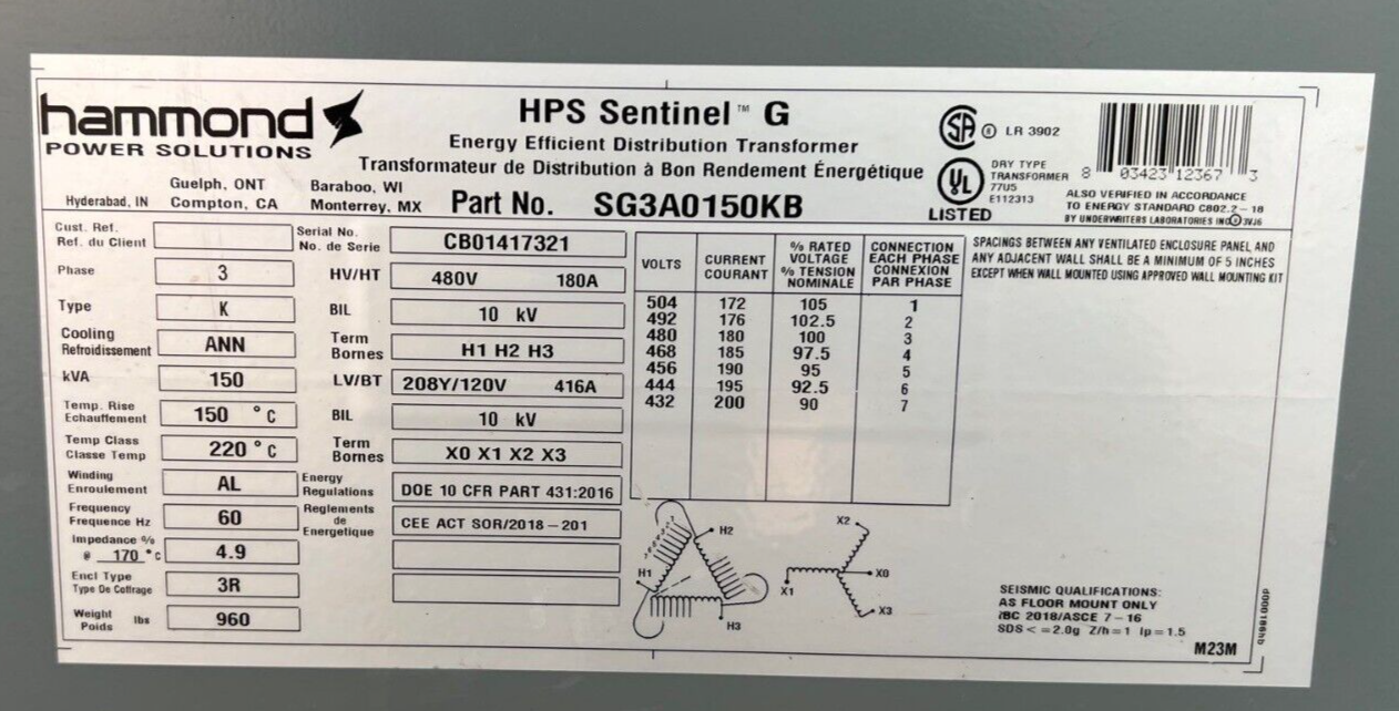 Hammond SG3A0150KB Used