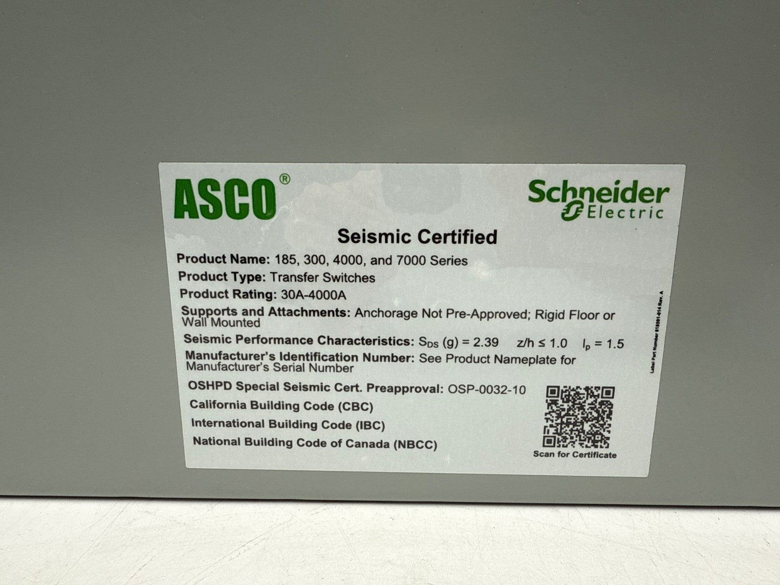ASCO HE-XT104 5800 Series Load Management Controller Unit 5850-DG