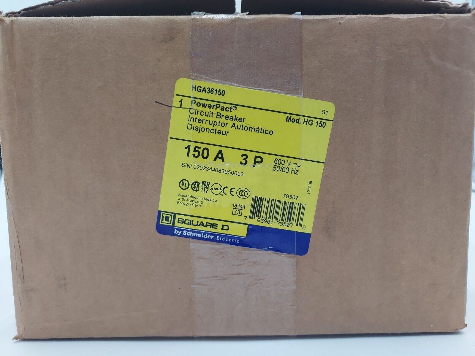 Square D HGA36150 New