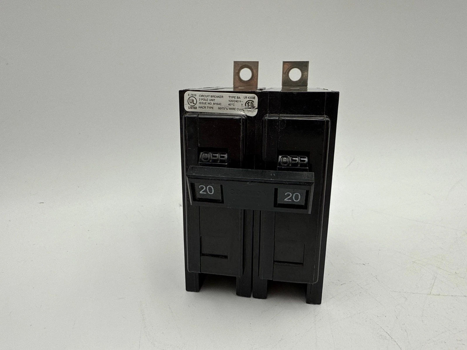 Cutler Hammer BAB2020H Bolt On Circuit Breaker 20A 2P 120/240V BAB2020 BA220 New