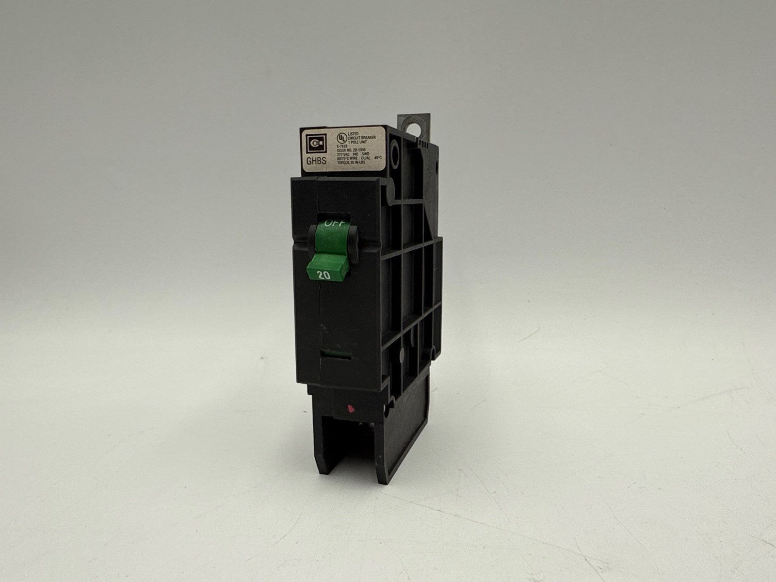 Cutler Hammer GHBS1020D Circuit Breaker 20A 1P 277V 1PH GHBS Bolt On 20 Amp Used