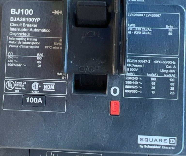 Square D BJA36100YP New