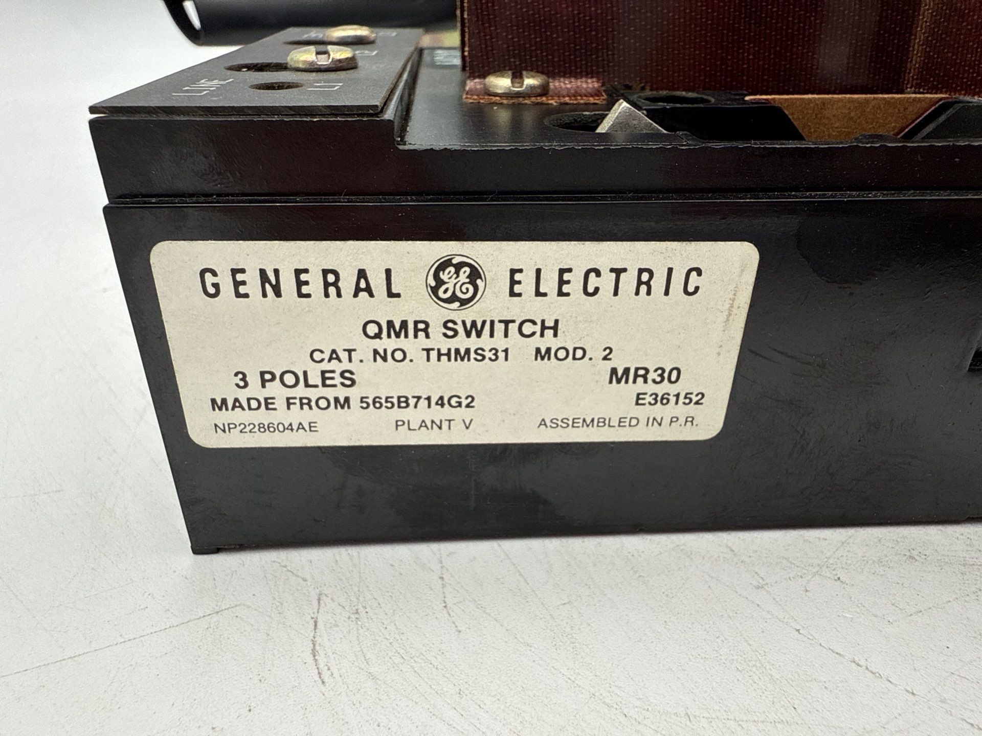 GE THMS31 Fusible QMR Disconnect Switch 30A 3P 600V With Handle Used