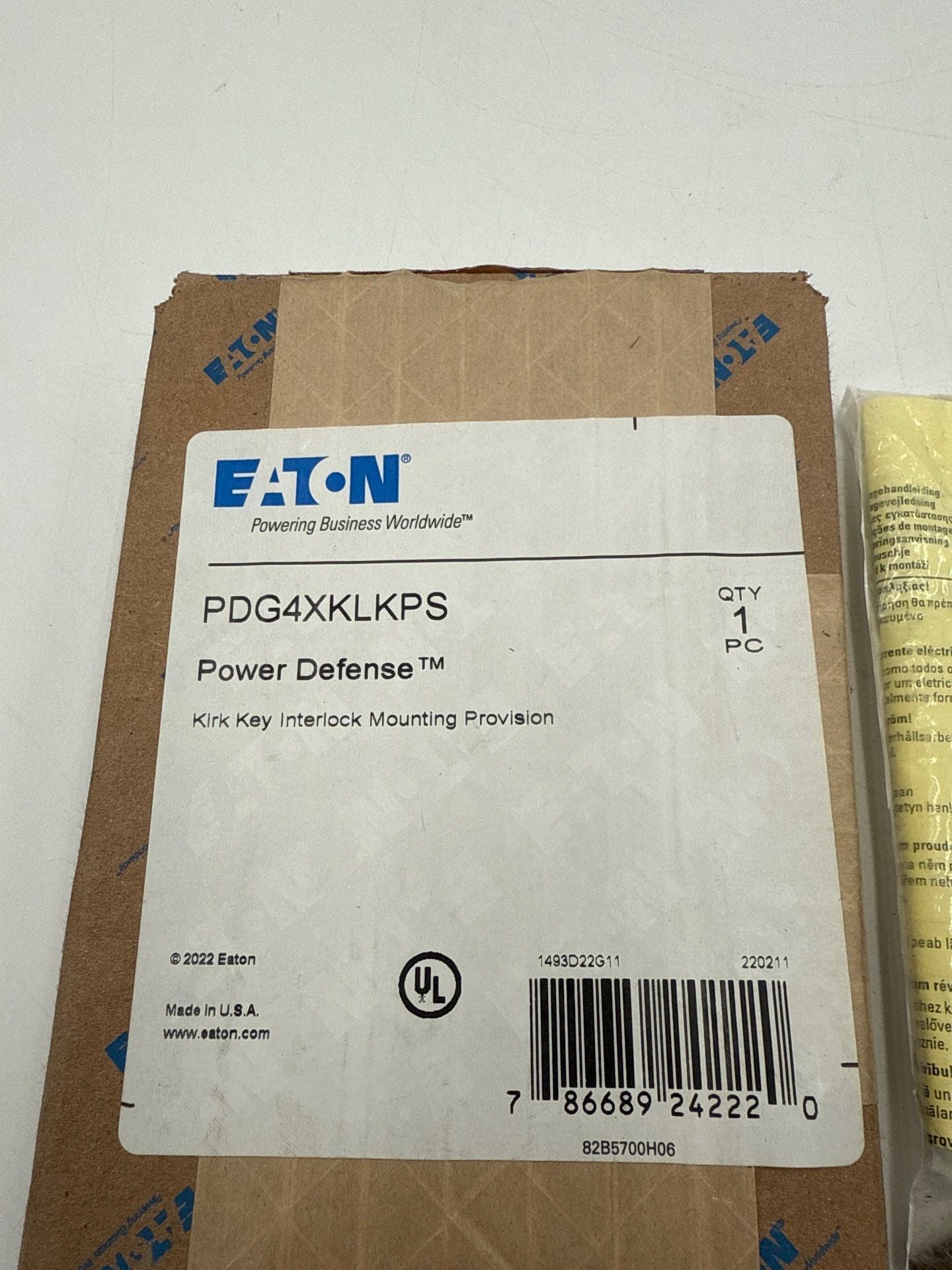 Eaton PDG4XKLKPS Power Defense Kirk Key Interlock Provision Frame J-K New