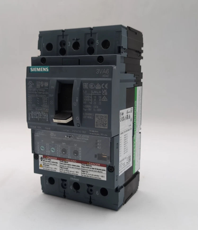 Siemens 3VA6140-6HN31-0AA0 Circuit Breaker 40A 3P 600V 3PH LSI Trip NEW Take Out New