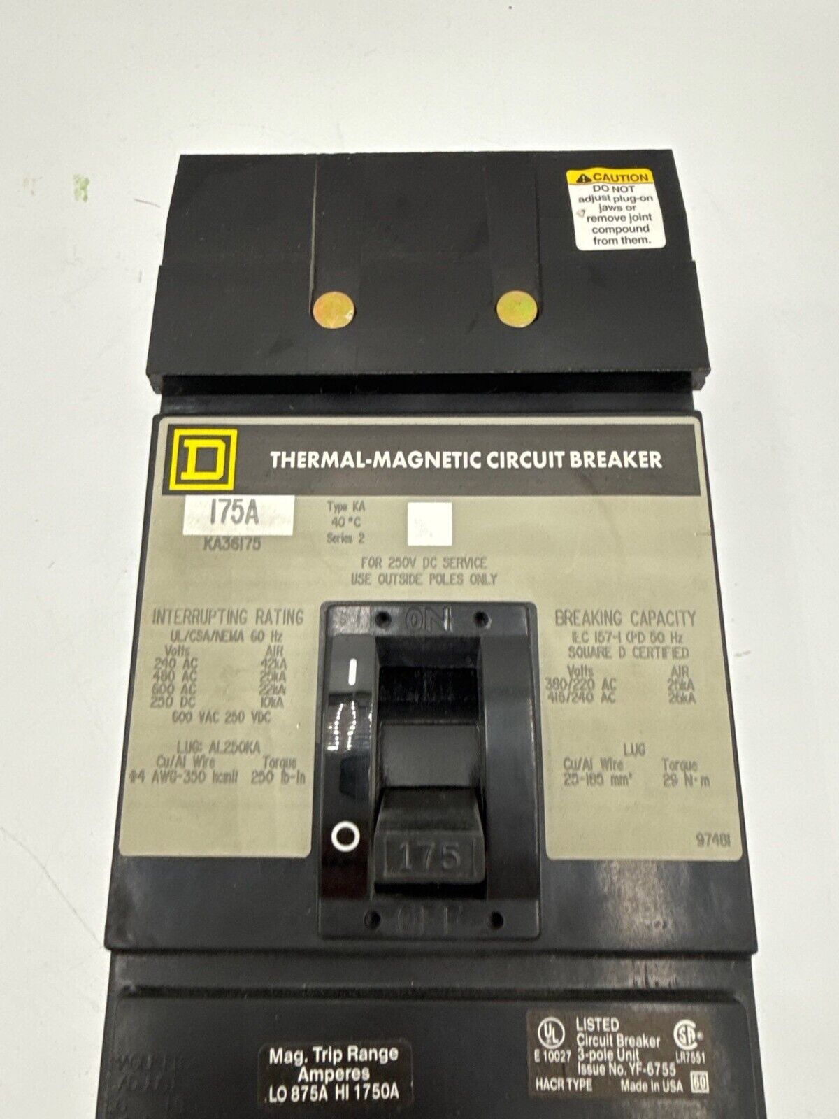 Square D KA36175 Used